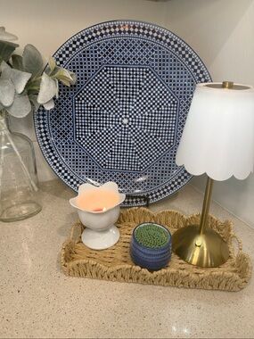 Rare Cocema Blue Mosaic 16” Serving or Decorative Charger Plate